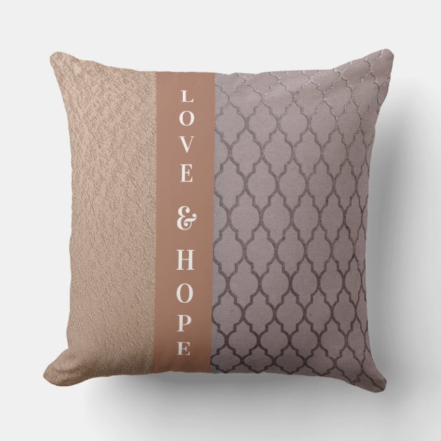Kärlek & Hope Ro Damask/Guld Shimmery Pillow Kudde (Framsida)