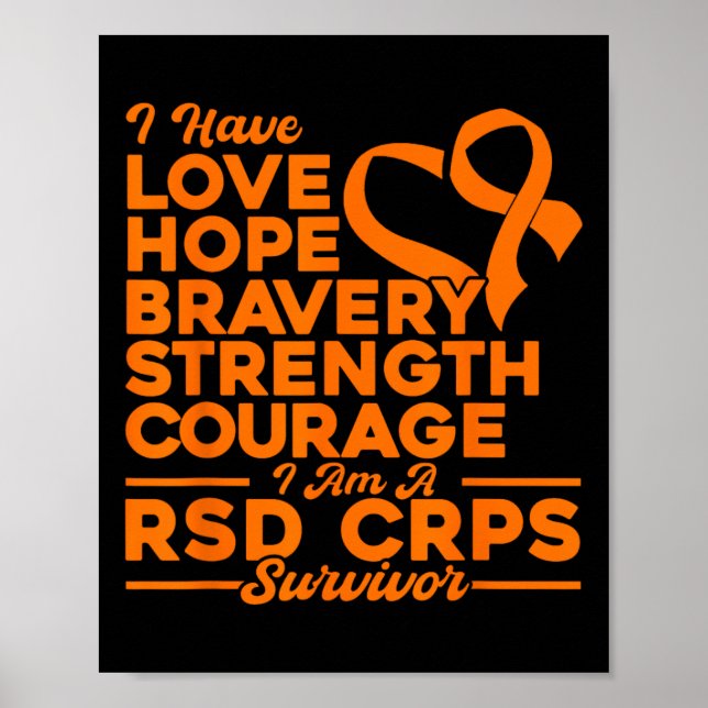 Kärlek Hope Strength Courty RSD Crps Awareness Poster (Framsidan)