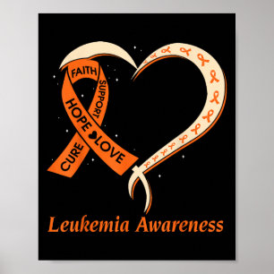 Kärlek Hope Support Leukemia Cancer Awareness Oran Poster