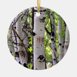 Kärlek, hopp och tro julgransprydnad keramik