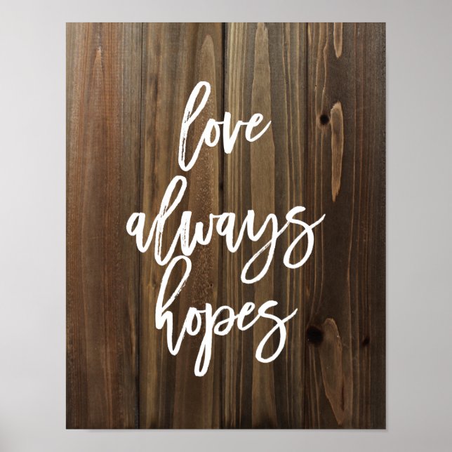 Kärlek hoppas alltid på Faux Wood | POSTER (Framsidan)