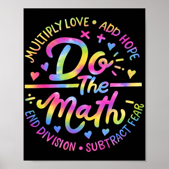 Kärlek hoppet fruktar att testdagen för matematikt poster (Framsidan)