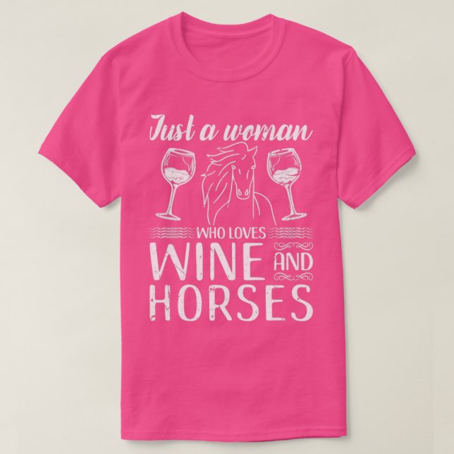 Kärlek Horses Vin  T Shirt (Design framsida)