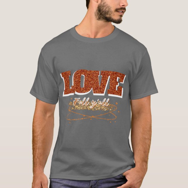 Kärlek Höst Orange Överstorlek T Shirt (Framsida)