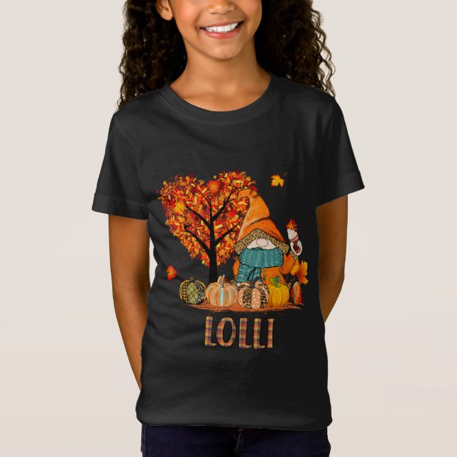 Kärlek höst tomtar Lolli halloween pumpa mormor T Shirt (Framsida)