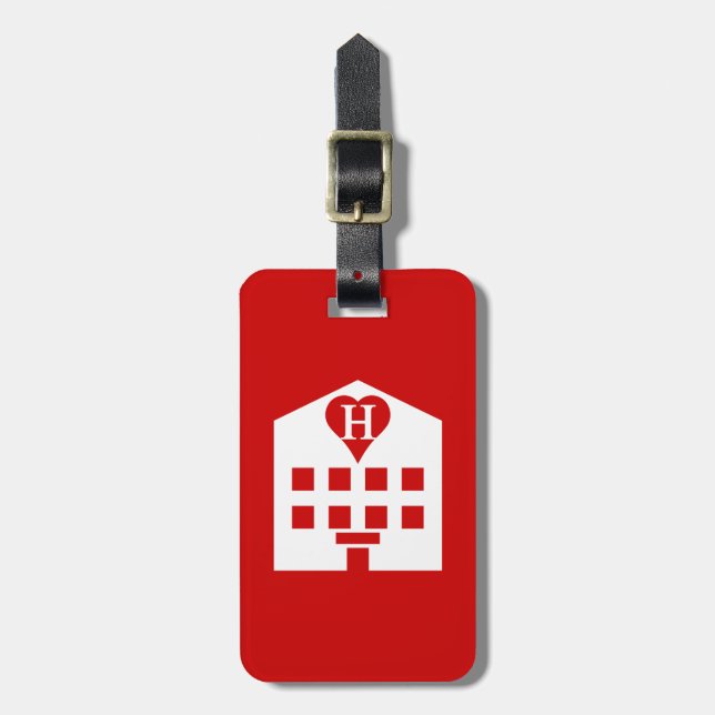 Kärlek Hotel Japanska Emoji Bagagebricka (Vertikal Framsida)