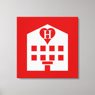 Kärlek Hotel Japanska Emoji Canvastryck