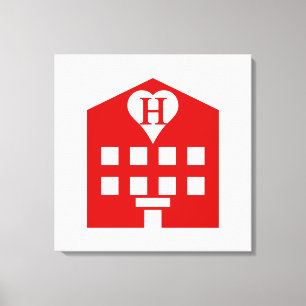 Kärlek Hotel Japanska Emoji Canvastryck