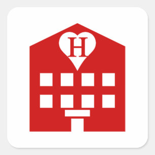 Kärlek Hotel Japanska Emoji Fyrkantigt Klistermärke