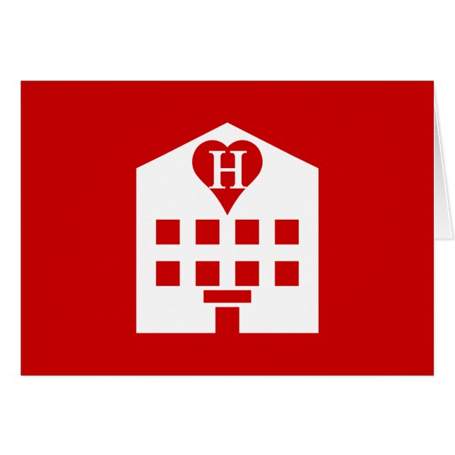 Kärlek Hotel Japanska Emoji Hälsningskort (Framsidan Horizontal)