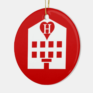 Kärlek Hotel Japanska Emoji Julgransprydnad Keramik