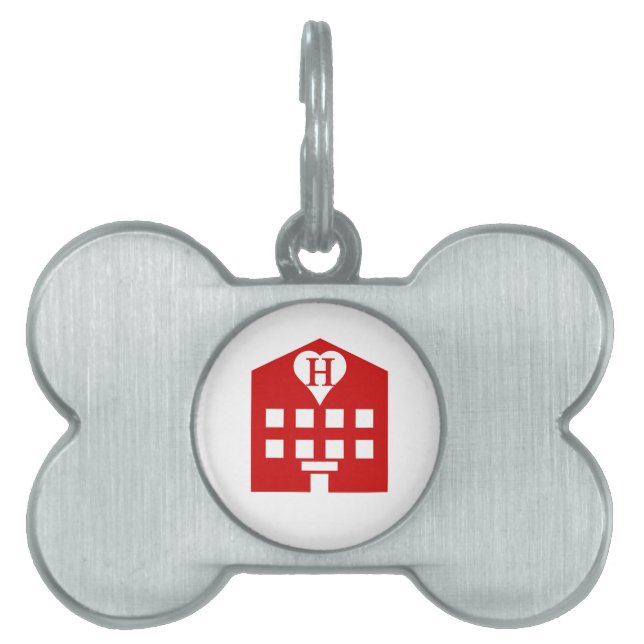 Kärlek Hotel Japanska Emoji Namnbricka Husdjur (Framsidan)