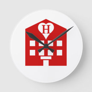 Kärlek Hotel Japanska Emoji Rund Klocka