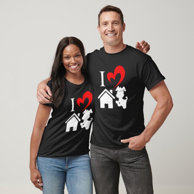 Kärlek House Hund hjärta Valentines day Hund Kärle T Shirt (Unisex)