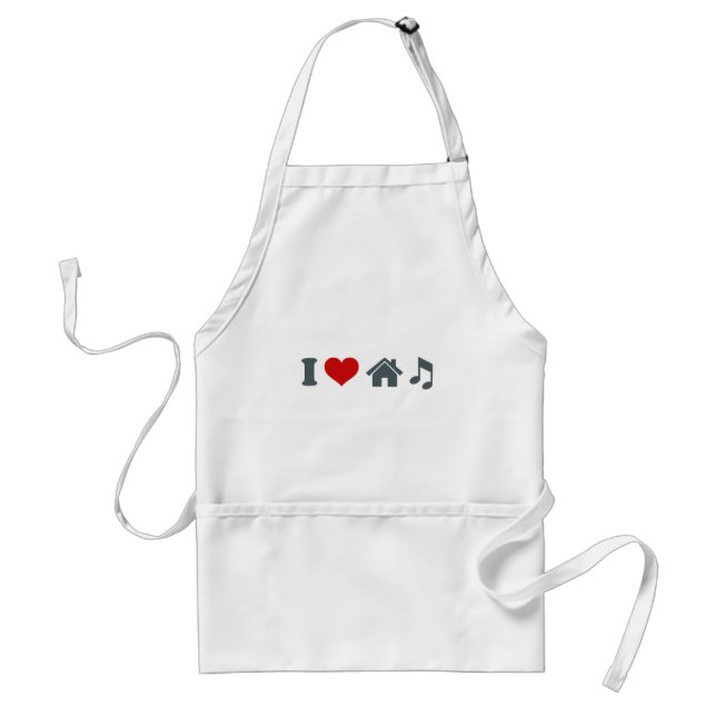 Kärlek House Music Apron | Ibiza Kökgåvor Förkläde (Framsidan)