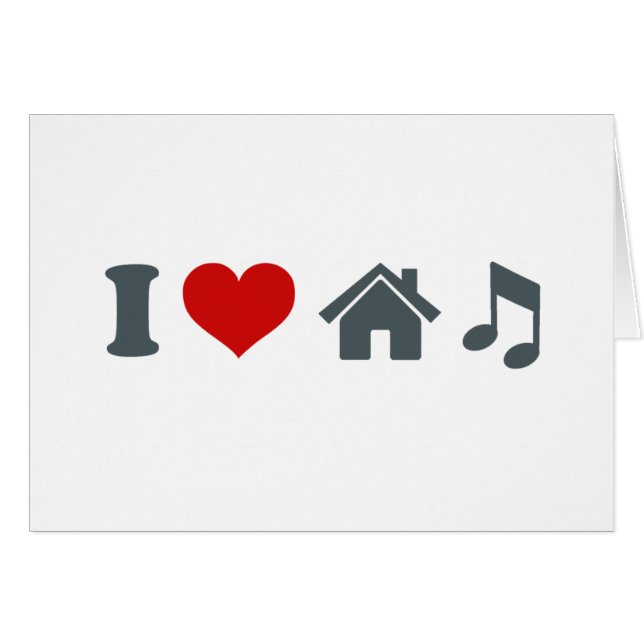Kärlek House Music Hälsningskort (Framsidan Horizontal)