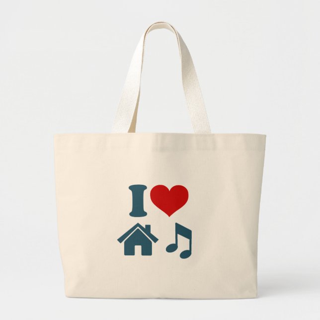 Kärlek House Music Jumbo Tygkasse (Framsidan)