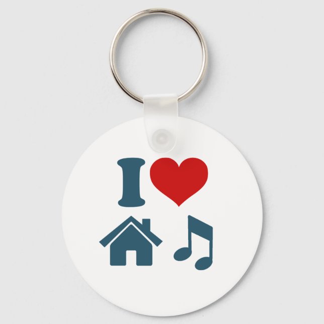 Kärlek House Music Keychain | Ibiza House Dancing Nyckelring (Framsida)