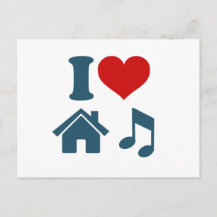 Kärlek House Music Vykort