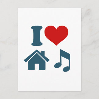 Kärlek House Music Vykort