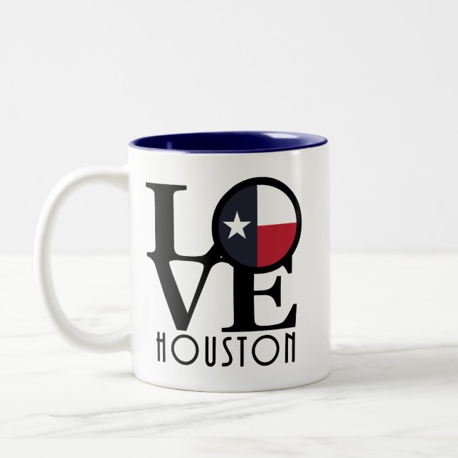 KÄRLEK Houston Texas 11oz Två-Tonad Mugg (Vänster)