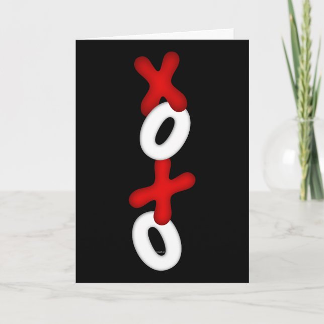 Kärlek Hugs och Kisses Valentine Helgkort (Framsida)