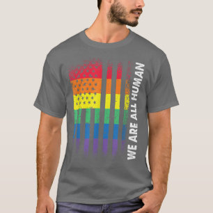 Kärlek Human American Flagga Rainbow Gay LGBTQ LGB T Shirt