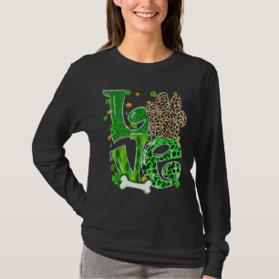Kärlek Hund Leopard Klöver St Patrick S Day Tur T Shirt
