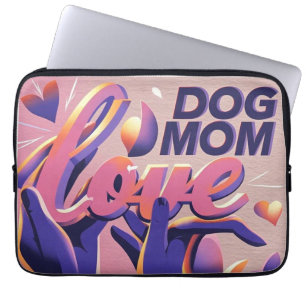 Kärlek Hund Morsa Rosa Lila Laptop Fodral