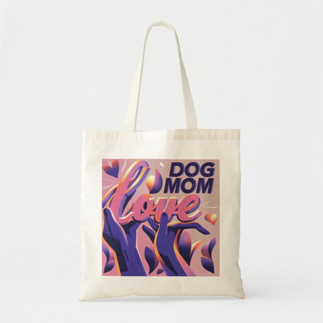 Kärlek Hund Morsa Rosa Lila Tygkasse (Framsidan)