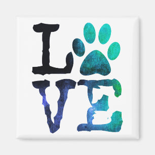 Kärlek, Hund Paw Skriv ut Magnet