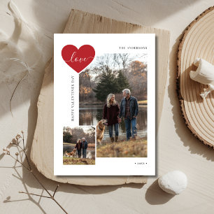 Kärlek Husdjur Rustik Familj Hund Foto Alla Hjärta Julkort