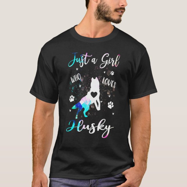 Kärlek Husky Tie Dye Hund T Shirt (Framsida)