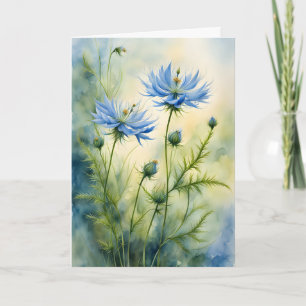 Kärlek-i-a Mist Flower Watercolor Birthday Kort