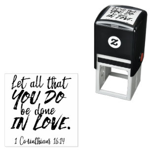 Kärlek i aktion - 1 Corinthians 16:14 inspirations Självfärgande Stämpel