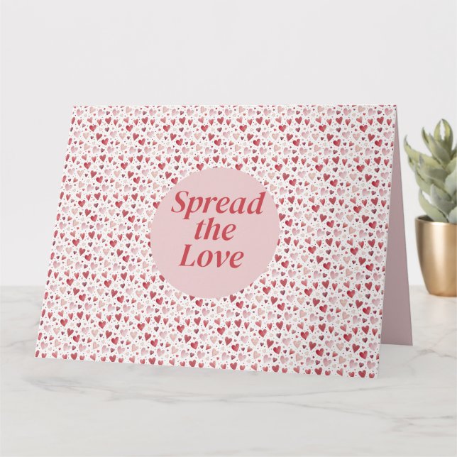 Kärlek i akvarell - Whimsical hjärtmönster Kort (Liten växt)