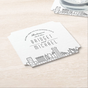 Kärlek i Baltimore   City Skyline Välkommen Underlägg Papper