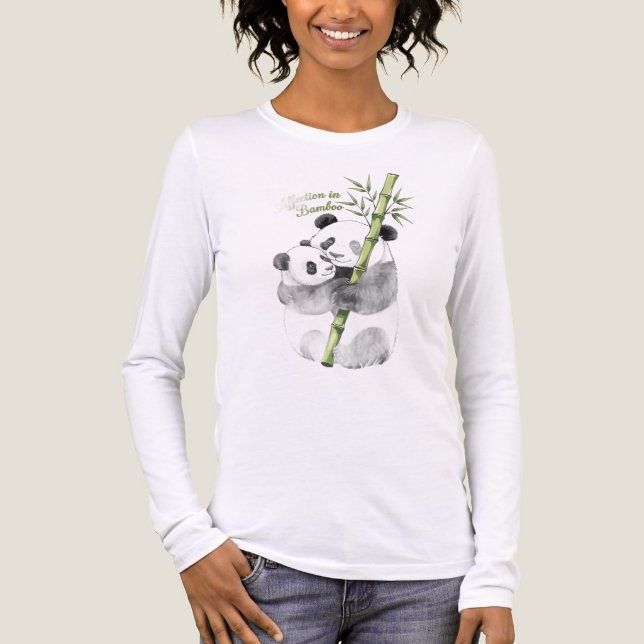 Kärlek i Bambu Pandas Långärmad Tröja (Framsida)