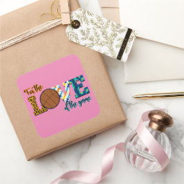 Kärlek i basketbollen Mamma Leopard Fyrkantigt Klistermärke