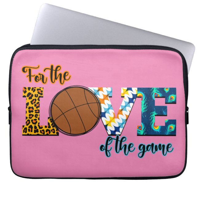 Kärlek i basketbollen Mamma Leopard Laptop Fodral (Framsidan)
