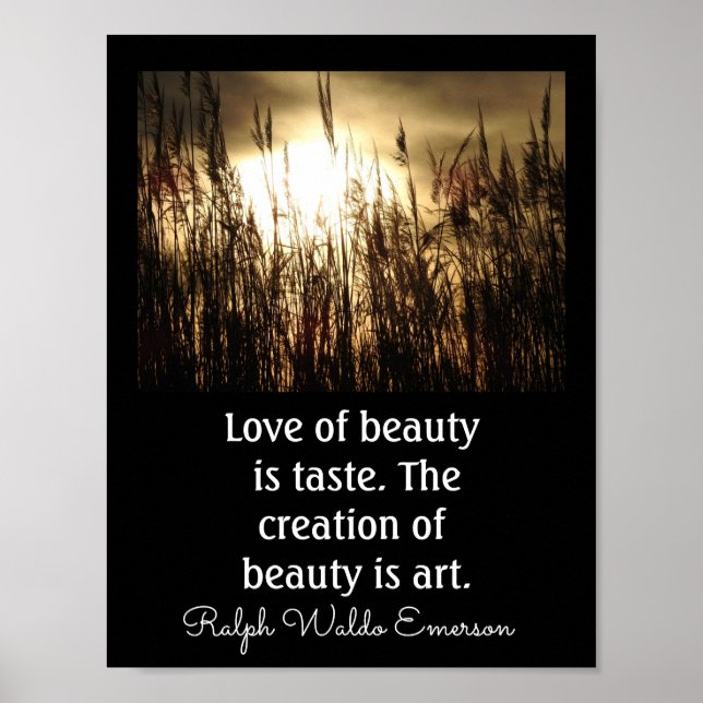 Kärlek i Beauty - Emerson Quote - Art Print Poster (Framsidan)