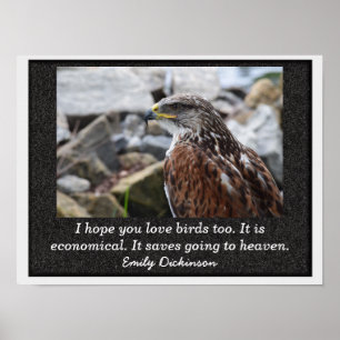 Kärlek i Birds - Emily Dickinson citat - skriv ut Poster