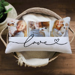 Kärlek i Black Heart-skript Anpassningsbar 3 Photo Lumbarkudde<br><div class="desc">Den moderna och snyggt anpassningsbarna i ländryggen dekorativ kudde har en fotokollage med tre (3) favoritfoton med en enkel och minimal svart "Kärlek" typografi som innehåller blomning och hjärtedetaljer. Svartvitt färg kan ändras.</div>