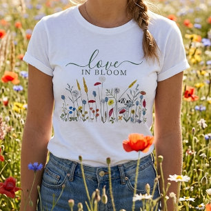 Kärlek i Blom Bröllopsäng Brudtjejfest T Shirt