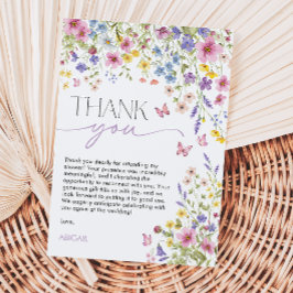 Kärlek i Blom Bröllopsdusch för Fjärilar Tack Kort