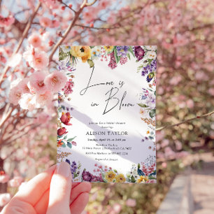 Kärlek i blom Bröllopsdusch för våren med blommor Inbjudningar