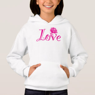 Kärlek i blom: Elegant typografi med en ros T Shirt