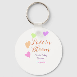 Kärlek i blom färgglada hjärta baby shower namn re nyckelring