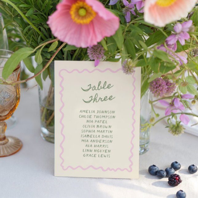 Kärlek i Blom Handskriven Bord 3 Kort (Skapare uppladdad)