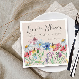 Kärlek i Blom Love in Bloom Bröllopsdusch för Vild Pappersservett